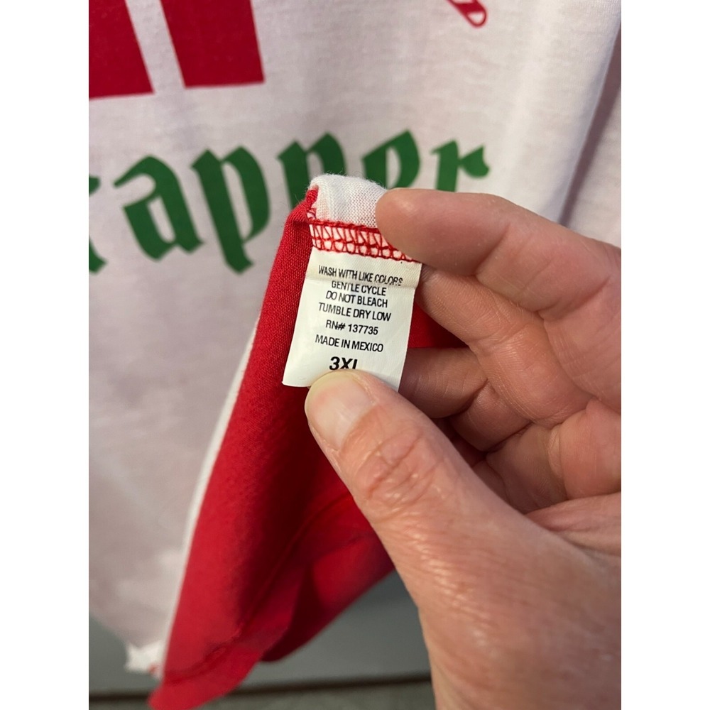 21 Threads Gangsta Wrapper Christmas Raglan Baseball Tee Red White 3XL Plus Size - Picture 5 of 6
